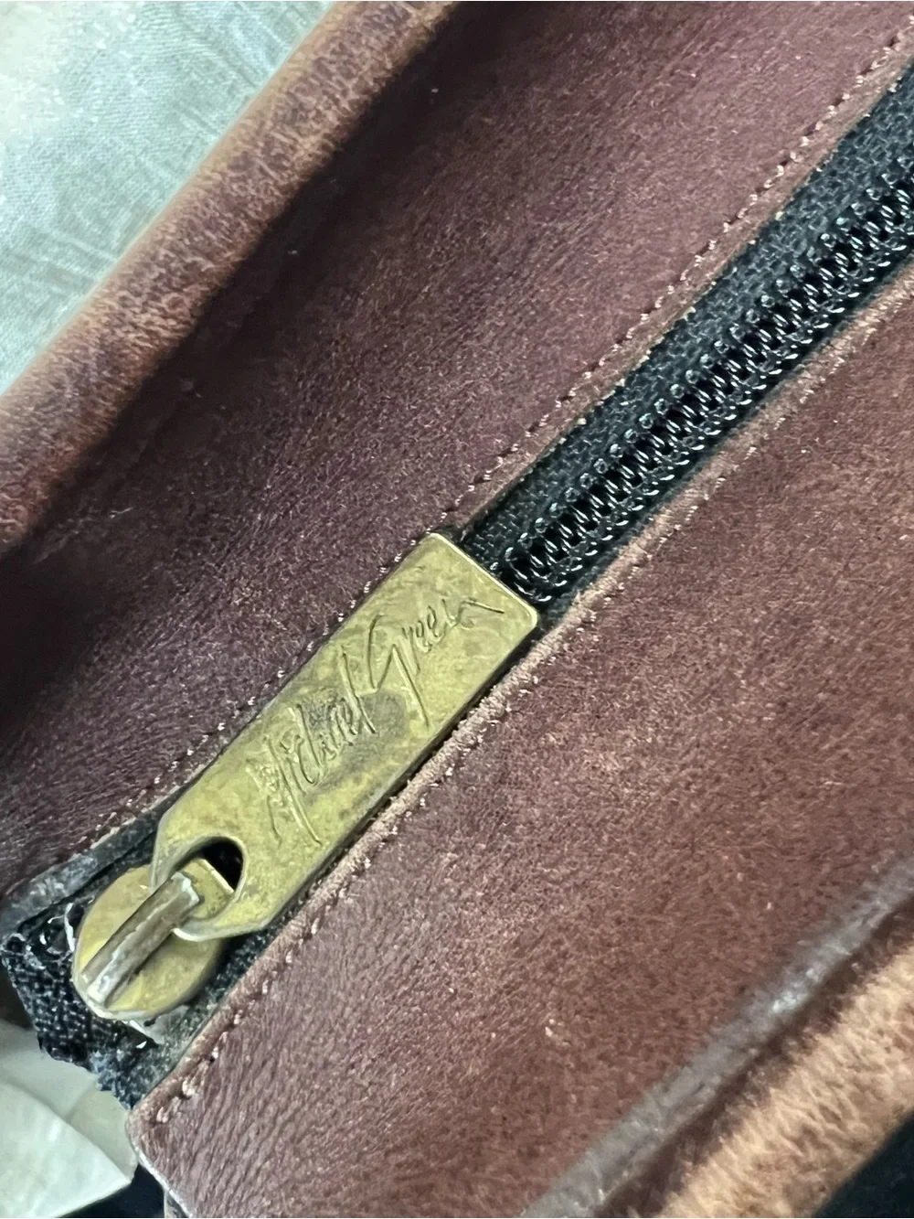 Vintage Dark Brown Leather Briefcase with Top Handles